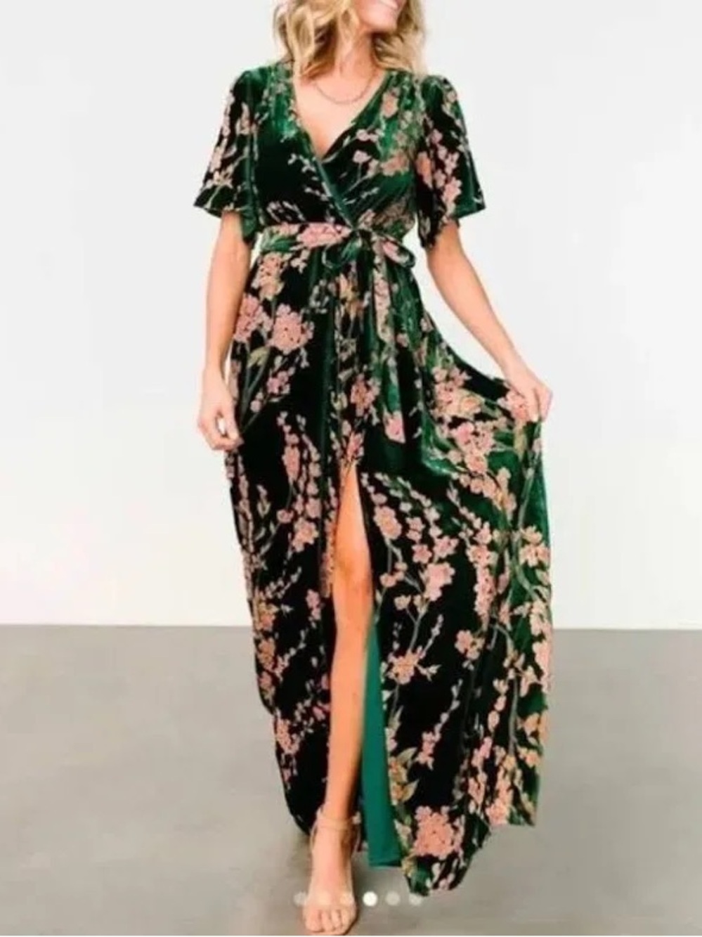Baltic born Uma Velvet maxi dress , floral